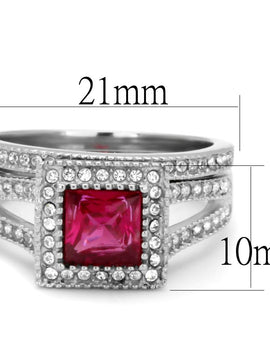 Women Stainless Steel Cubic Zirconia Rings TK2293