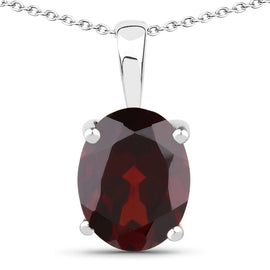 4.32 Carat Genuine Garnet .925 Sterling Silver Jewelry Set