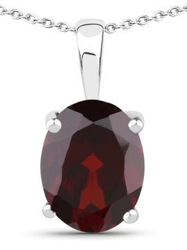 4.32 Carat Genuine Garnet .925 Sterling Silver Jewelry Set