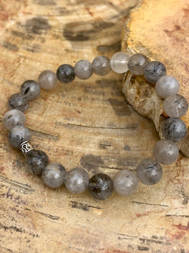 Black Tourmaline Quartz Stretch Bracelet! Natural Crystals & Handmade!